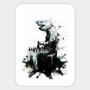 Shark Playing Chess Sticker